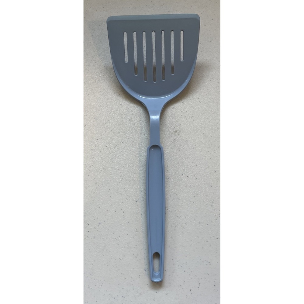 Vintage Ecko Blue Plastic Nylon Slotted Spatula Turner Retro 11" USA VG Cond